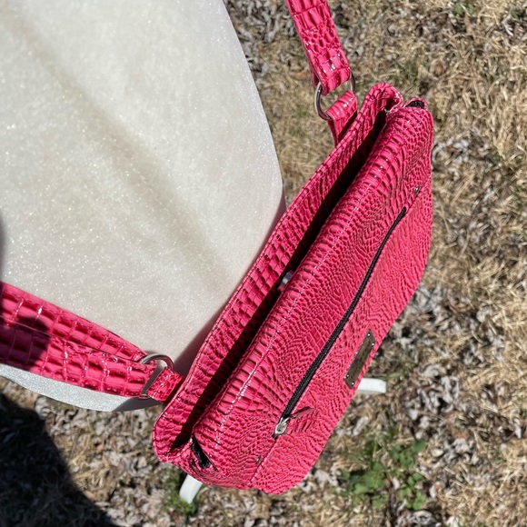 Unlisted A Kenneth Cole Production; Pink Gator Embossed Crossbody Bag - Picture 3 of 11